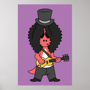 Illustration Of An Allosaurus Dressed As Rock Star Poster