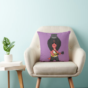 Illustration Of An Allosaurus Dressed As Rock Star Throw Pillow