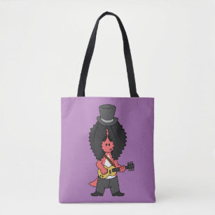 Illustration Of An Allosaurus Dressed As Rock Star Tote Bag