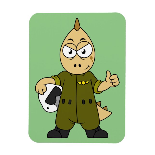 Illustration Of An Allosaurus Jet Pilot. Magnet (Vertical)