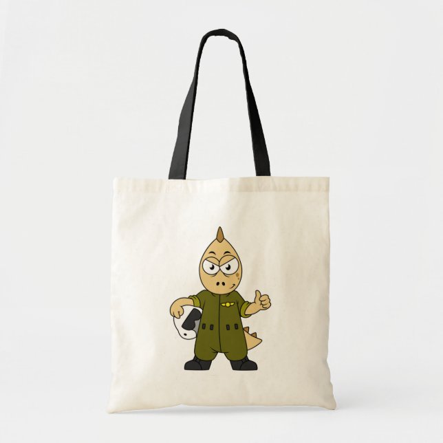 Illustration Of An Allosaurus Jet Pilot. Tote Bag (Front)