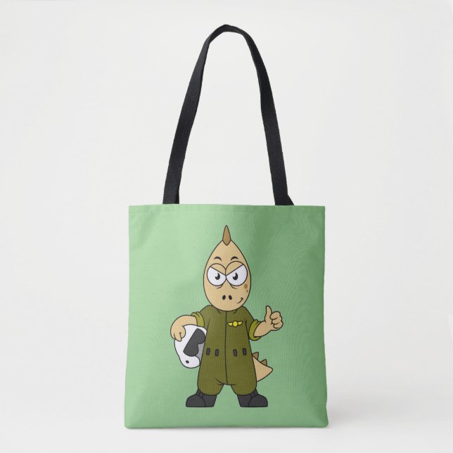 Illustration Of An Allosaurus Jet Pilot. Tote Bag (Front)