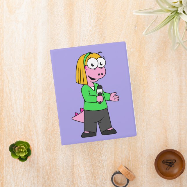 Illustration Of An Allosaurus News Reporter. Mini Binder (InSitu)