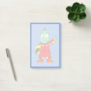 Illustration Of An Allosaurus Race Car Driver. Post-it Notes