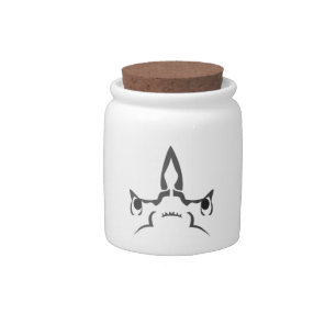 Illustration of an Angry Hammerhead Shark Candy Jar