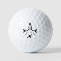 Illustration of an Angry Hammerhead Shark Golf Balls