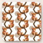 illustration of an array of teddy bear on white coaster