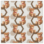 illustration of an array of teddy bear on white fabric