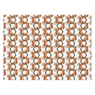 illustration of an array of teddy bear on white tablecloth