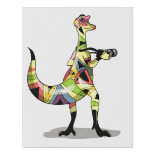 Illustration Of An Iguanodon Photographer. Faux Canvas Print