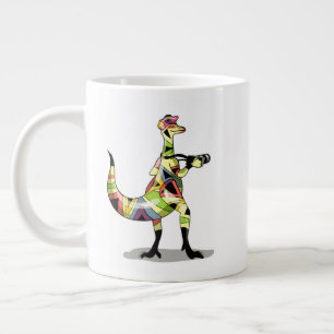 Illustration Of An Iguanodon Photographer. Giant Coffee Mug