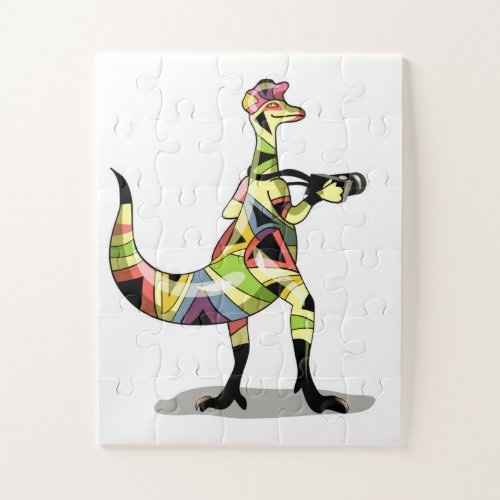 Illustration Of An Iguanodon Photographer Jigsaw Puzzle