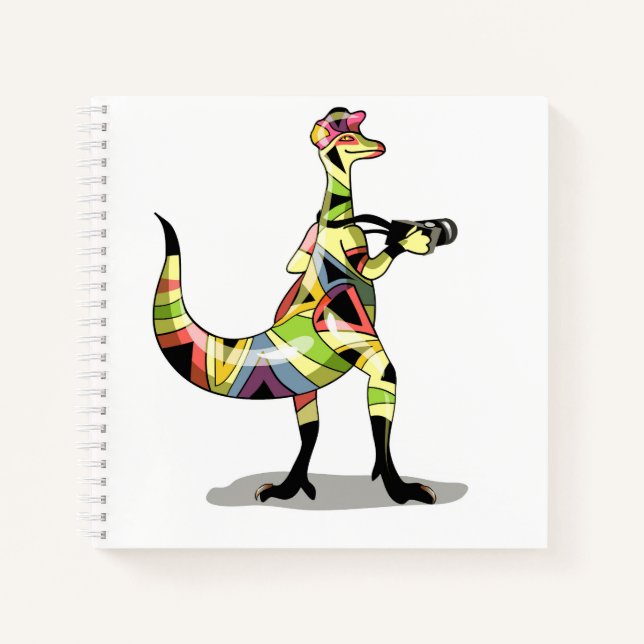 Illustration Of An Iguanodon Photographer. Notebook (Front)