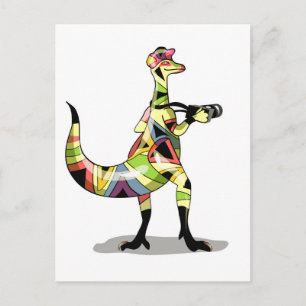 Illustration Of An Iguanodon Photographer. Postcard