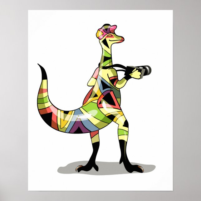 Illustration Of An Iguanodon Photographer. Poster (Front)