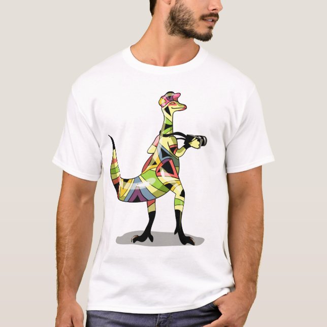Illustration Of An Iguanodon Photographer. T-Shirt (Front)