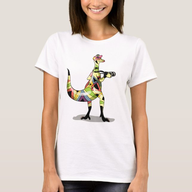 Illustration Of An Iguanodon Photographer. T-Shirt (Front)