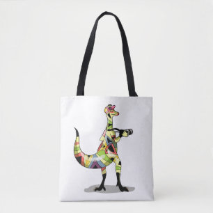 Illustration Of An Iguanodon Photographer. Tote Bag