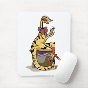 Illustration Of An Iguanodon Polishing Her Nails. Mouse Pad