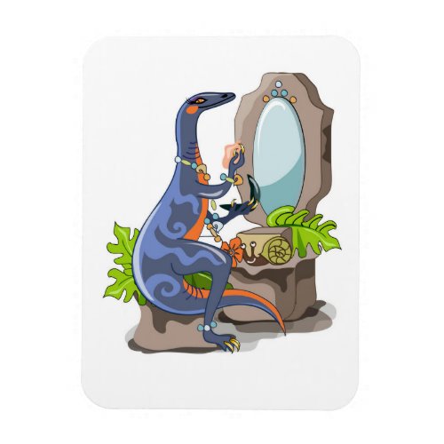 Illustration Of An Iguanodon Putting On Make_Up Magnet