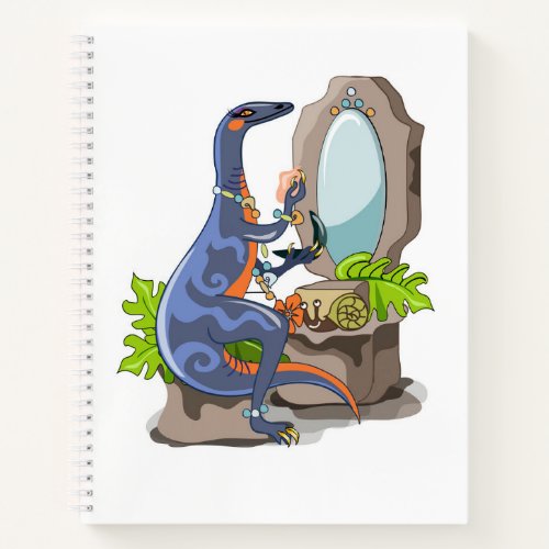 Illustration Of An Iguanodon Putting On Make_Up Notebook