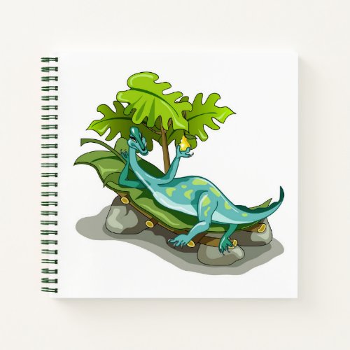 Illustration Of An Iguanodon Sunbathing Notebook