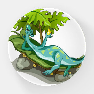 Illustration Of An Iguanodon Sunbathing. Paperweight