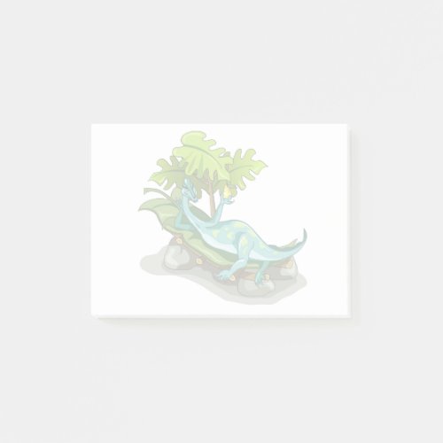 Illustration Of An Iguanodon Sunbathing Post_it Notes