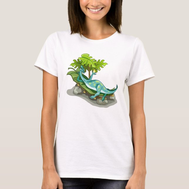 Illustration Of An Iguanodon Sunbathing. T-Shirt (Front)