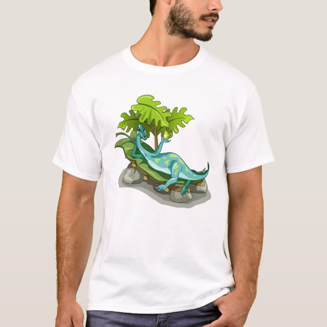 Illustration Of An Iguanodon Sunbathing. T-Shirt (Front)