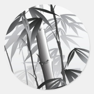 Illustration of an Oriental style painting Classic Round Sticker