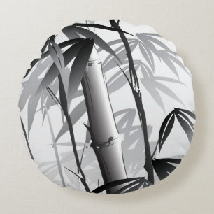 Illustration of an Oriental style painting Round Pillow