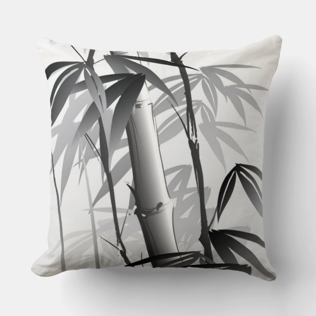 Illustration of an Oriental style painting Throw Pillow (Front)