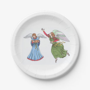Illustration of Angels Paper Plates