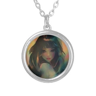 Illustration of Anime Style Girl in Rainbow Light