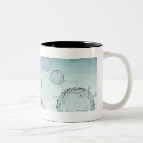 Illustration of avian flu cells Two_Tone coffee mug