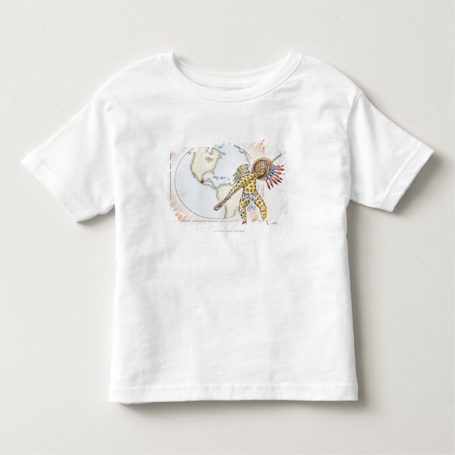Illustration of Aztec Jaguar Warrior Toddler T-shirt (Front)