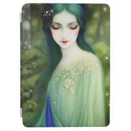Illustration of Beautiful Lady in Forest iPad Air Cover