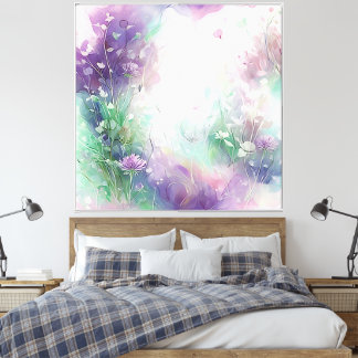 Illustration of blooming wild flower canvas print