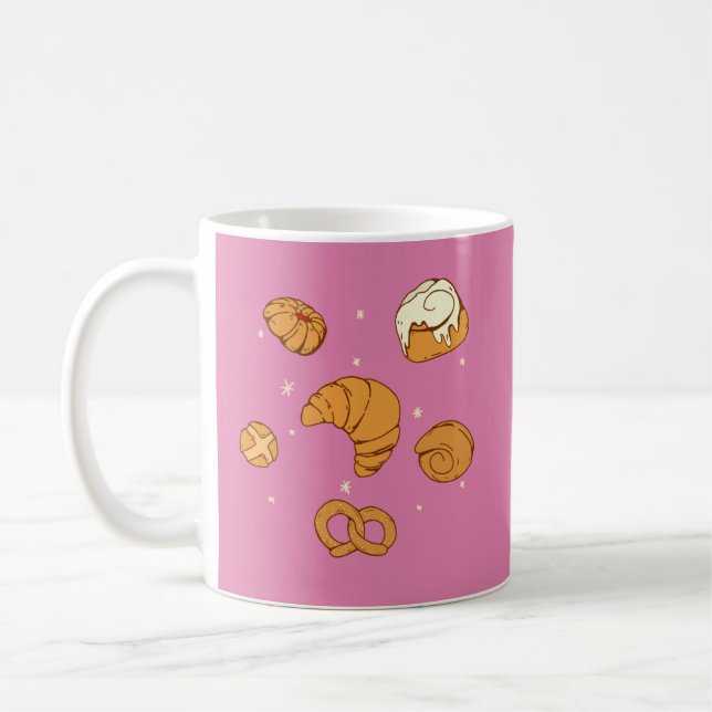 Illustration of bread  coffee mug (Left)