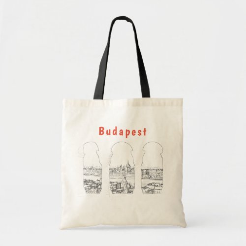 Illustration of Budapest and hungarian parliament Tote Bag