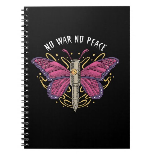 illustration of bullets and butterflies notebook