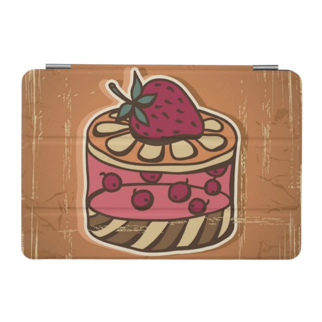 Illustration of cake in retro style iPad mini cover (Horizontal)