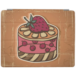 Illustration of cake in retro style iPad smart cover