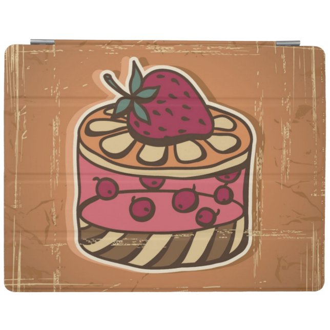 Illustration of cake in retro style iPad smart cover (Horizontal)