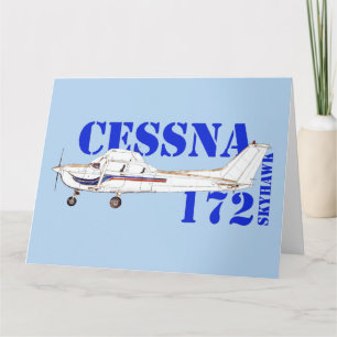 Illustration of Cessna 172 Skyhawk Airplane Design Letterpress Thank You Card
