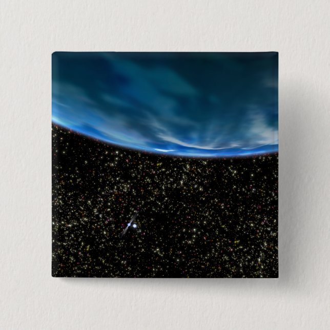 Illustration of Earth's horizon Button (Front)