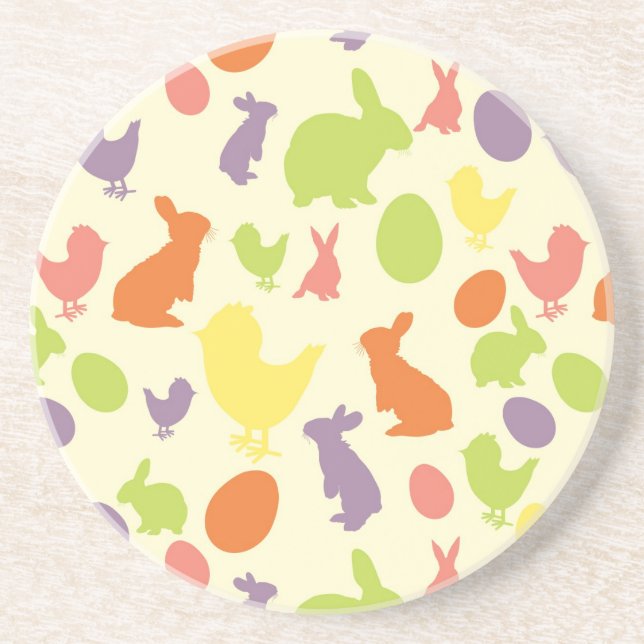Illustration of Easter background Sandstone Coaster (Front)