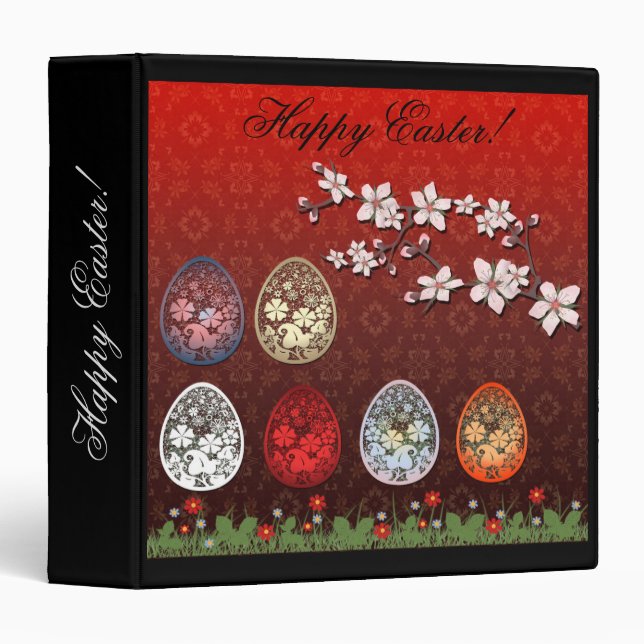 Illustration of Easter , Easter eggs, Easter 3 Ring Binder (Front/Spine)