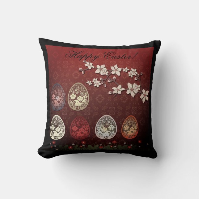 Illustration of Easter , Easter eggs, Easter Throw Pillow (Front)